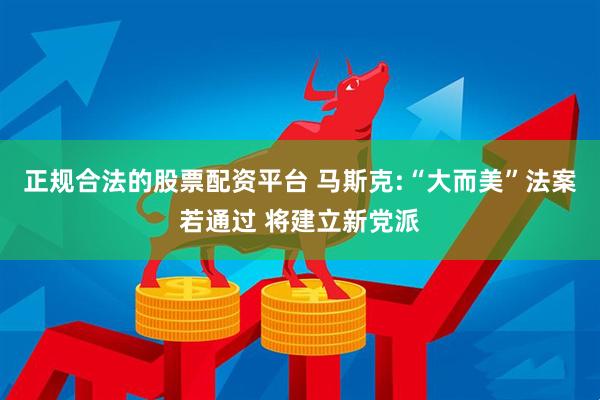正规合法的股票配资平台 马斯克:“大而美”法案若通过 将建立新党派