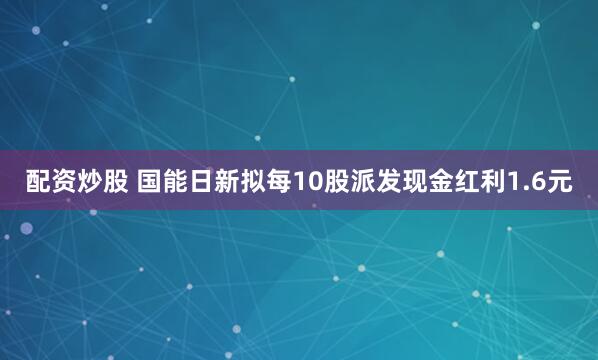 配资炒股 国能日新拟每10股派发现金红利1.6元